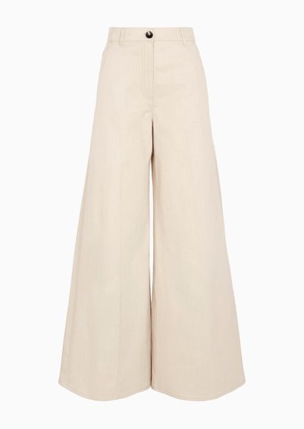 White Pantalon Large En Denim De Coton Stretch Atelier 11 Jeans Femme Réduction De Prix