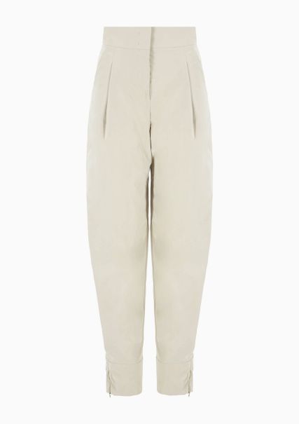 Pantalon Taille Haute En Nylon Effet Velours Économique Light Grey Jupes Et Pantalons Femme