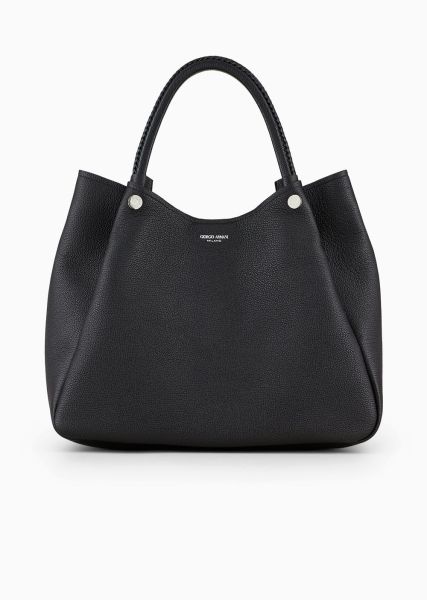 Black Efficacité Femme Tote Bag Moyen Format En Nappa D’agneau Cabas