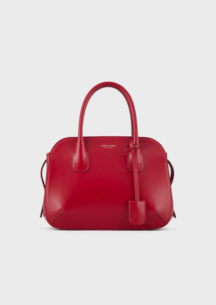 Tote Bag La Prima Grand Modèle En Cuir Liégé Sacs À Main Femme Rabais Red