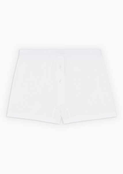 White Sous-Vêtements Boxer En Jersey De Coton Qualité Standard Homme