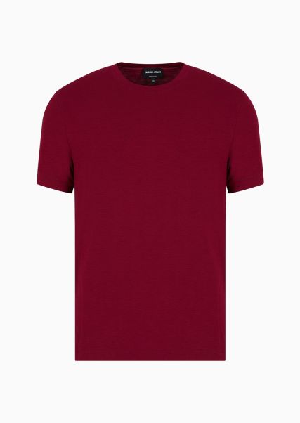 T-Shirt Ras-Du-Cou En Jersey De Viscose Stretch Icon Homme Burgundy T-Shirts Prix Exorbitant