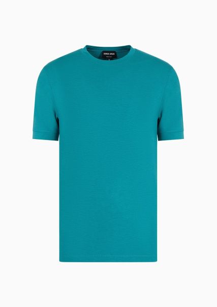 Homme Petroleum T-Shirt Ras-Du-Cou En Jersey De Viscose Stretch Icon T-Shirts Moderne