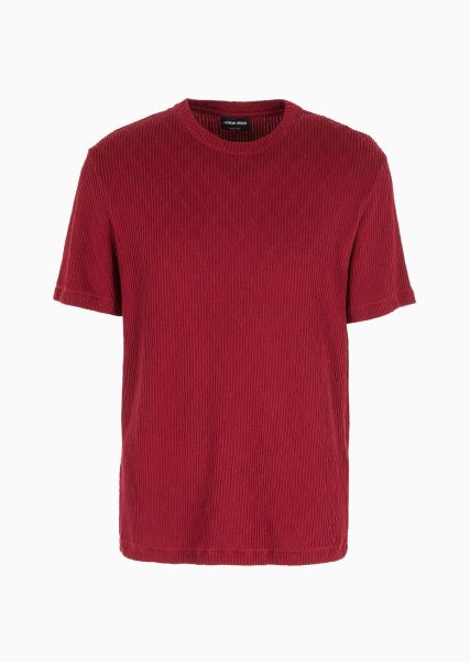 Prix Soldé Homme Red T-Shirts T-Shirt En Jersey Jacquard De Mélange De Viscose
