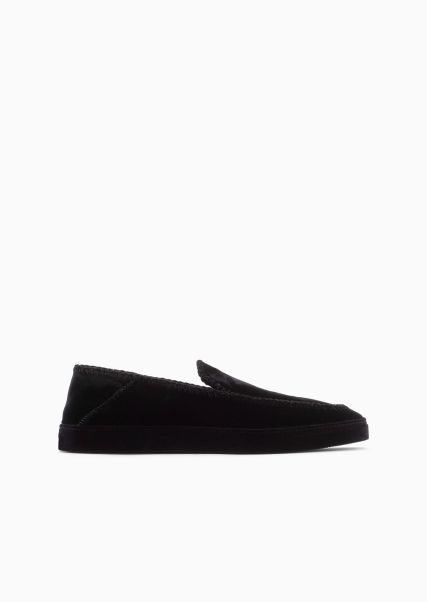 Homme Black Galleria 3 Chaussures À Enfiler Giorgio's En Velours  Sans Lacets Prix De Gros